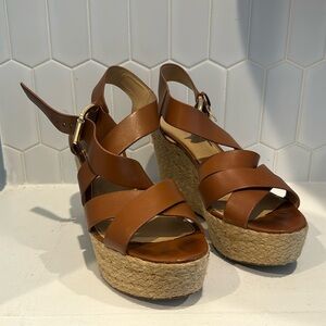 Brown wedge sandals